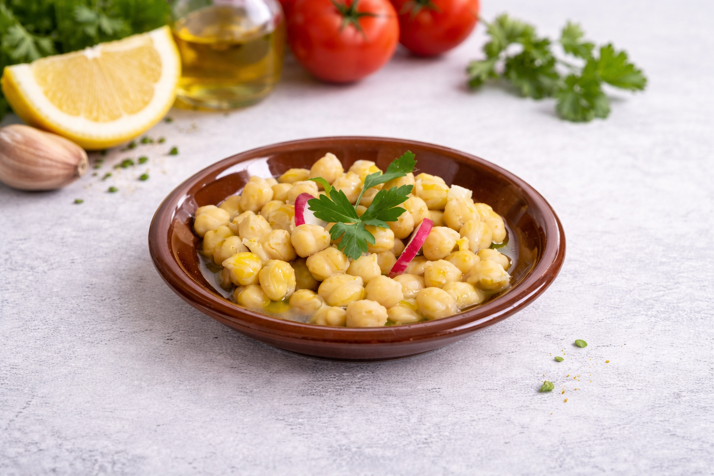 Pois Chiches\ Balila (Classique)(served with fresh Pita, vegetables and pickles)